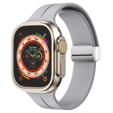 Magnetic Fold Clasp Silicone Watch Band, For Apple Watch Series 8&7 45mm
