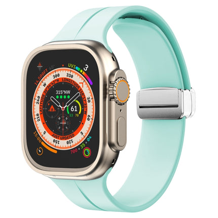 Magnetic Fold Clasp Silicone Watch Band, For Apple Watch Series 8&7 45mm