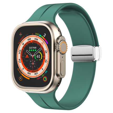 Magnetic Fold Clasp Silicone Watch Band, For Apple Watch Series 8&7 45mm