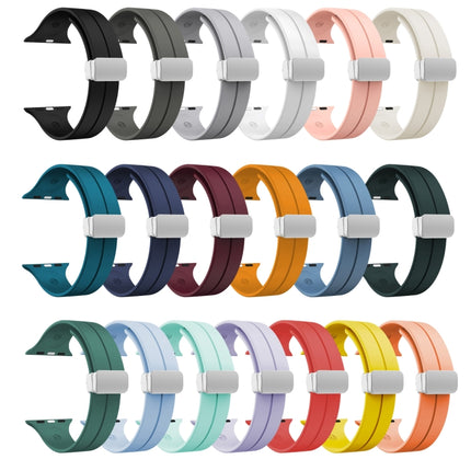 Magnetic Fold Clasp Silicone Watch Band, For Apple Watch Series 8&7 45mm