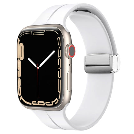 Magnetic Fold Clasp Silicone Watch Band, For Apple Watch Series 8&7 41mm