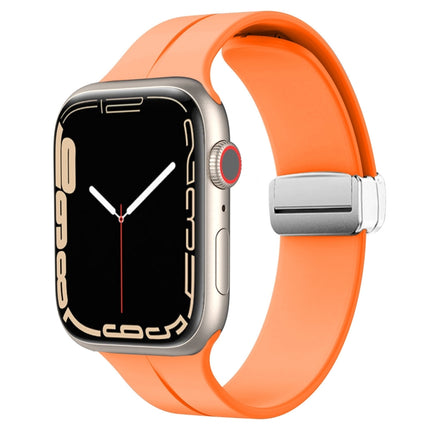 Magnetic Fold Clasp Silicone Watch Band, For Apple Watch Series 8&7 41mm