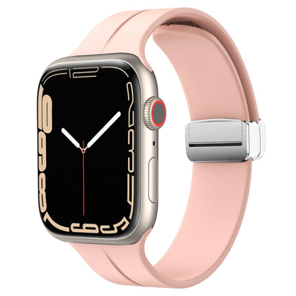 Magnetic Fold Clasp Silicone Watch Band, For Apple Watch Series 8&7 41mm