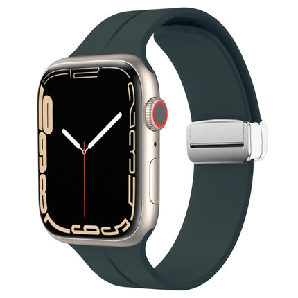 Magnetic Fold Clasp Silicone Watch Band, For Apple Watch Series 8&7 41mm