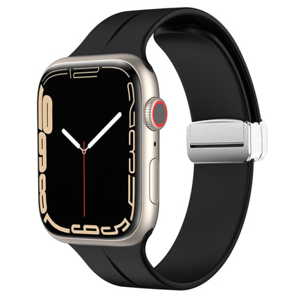 Magnetic Fold Clasp Silicone Watch Band, For Apple Watch Series 8&7 41mm
