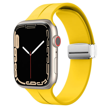 Magnetic Fold Clasp Silicone Watch Band, For Apple Watch Series 8&7 41mm