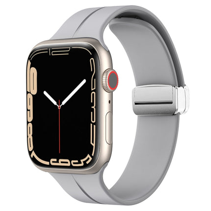 Magnetic Fold Clasp Silicone Watch Band, For Apple Watch Series 8&7 41mm