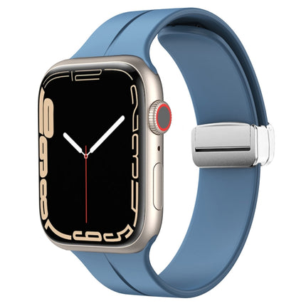 Magnetic Fold Clasp Silicone Watch Band, For Apple Watch Series 8&7 41mm