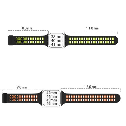 Magnetic Fold Clasp Square Holes Silicone Watch Band, For Apple Watch Series 8&7 41mm
