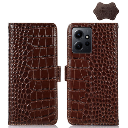 Crocodile Top Layer Cowhide Leather Phone Case, For OPPO Find X6, For OPPO Find X6 Pro, For Xiaomi Redmi Note 12 4G Global