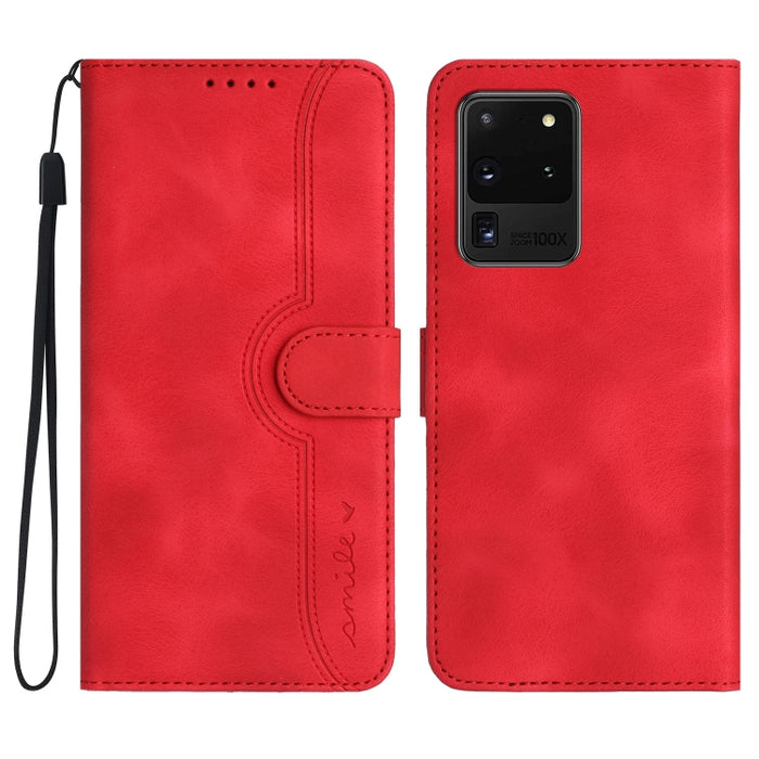 Heart Pattern Skin Feel Leather Phone Case, For Samsung Galaxy S20 Ultra, For Samsung Galaxy S21 5G, For Samsung Galaxy S21 FE 5G, For Samsung Galaxy S21+ 5G