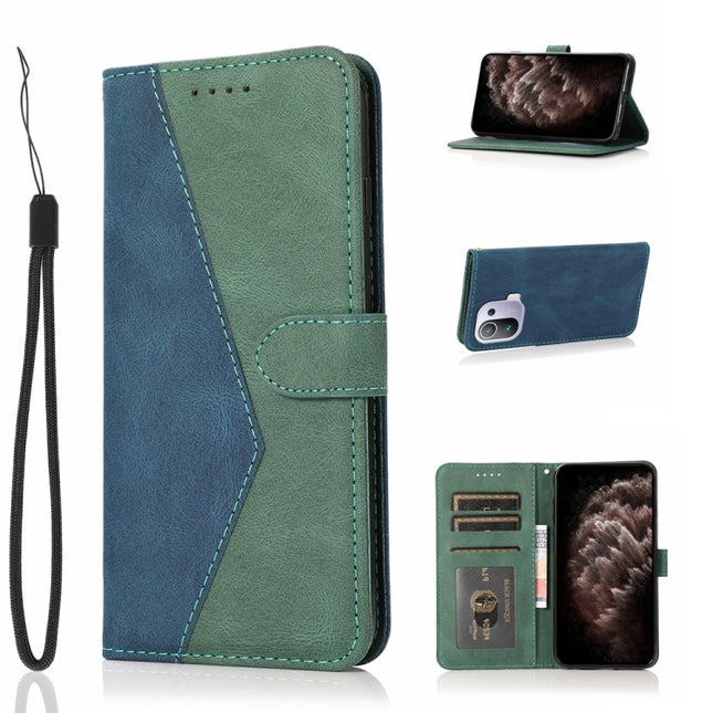 Dual-color Stitching Leather Phone Case, For Xiaomi Mi 11 Pro, For Xiaomi Poco X3, For Xiaomi Redmi Note 10, For Xiaomi Redmi Note 10 5G