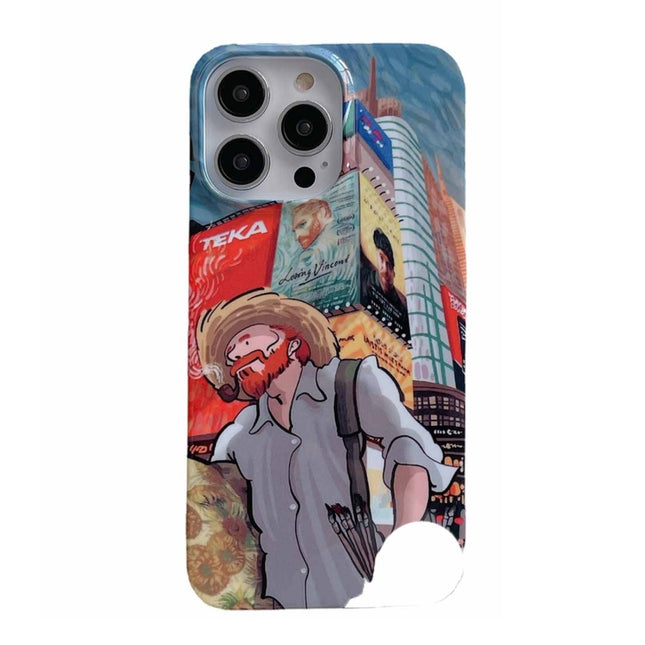 Oil Painting Glossy PC Phone Case, For iPhone 14, For iPhone 14 Plus, For iPhone 14 Pro, For iPhone 14 Pro Max, For iPhone 13, For iPhone 13 Pro