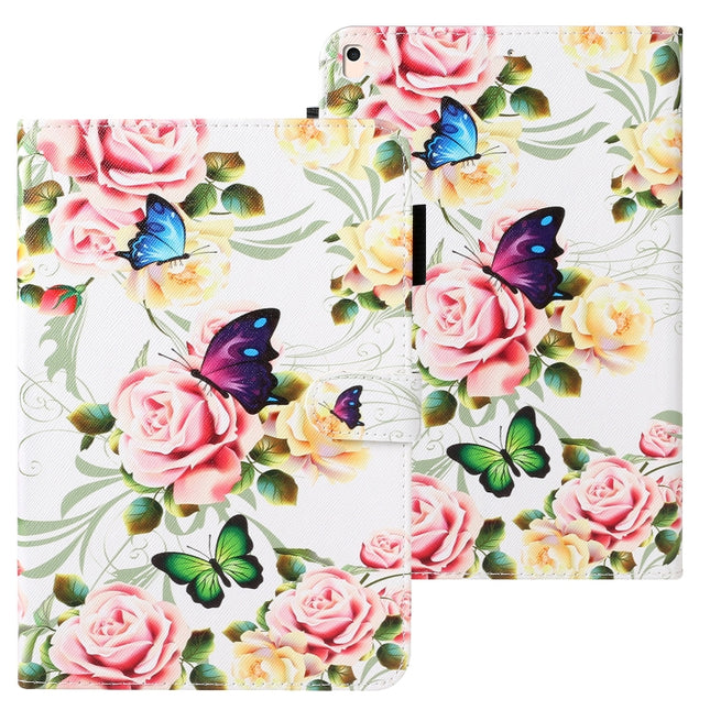 Funda de cuero horizontal pintada con textura cruzada con función de suspensión/activación, ranura para tarjetas, soporte y billetera, para iPad 10.2, iPad Air, iPad Air 2, iPad de 9.7 pulgadas (2017), iPad 9.7 (2018), iPad Pro 9.7