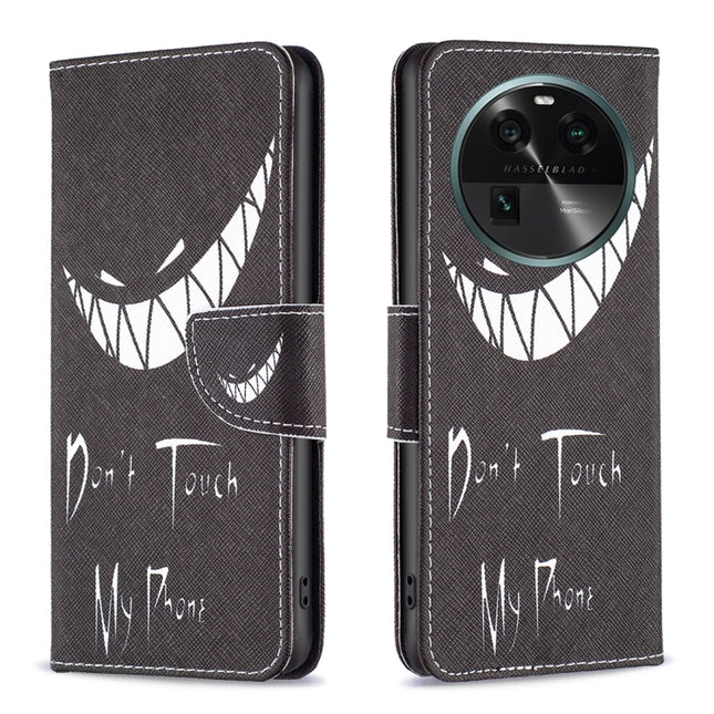 Colored Drawing Pattern Leather Phone Case, For OPPO Find X6 5G, For OPPO Find X6 Pro 5G, For Realme C55