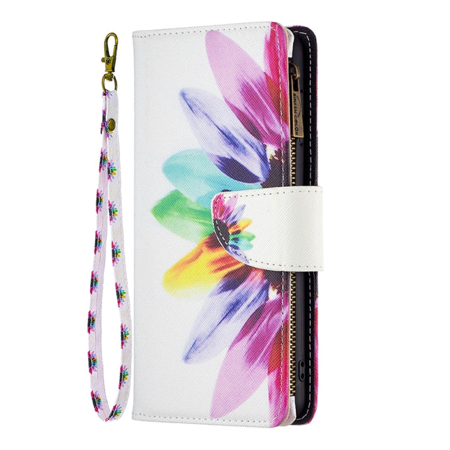 Colored Drawing Pattern Zipper Leather Phone Case, For Samsung Galaxy M14 5G