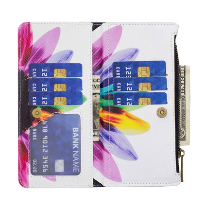 Colored Drawing Pattern Zipper Leather Phone Case, For Samsung Galaxy M14 5G