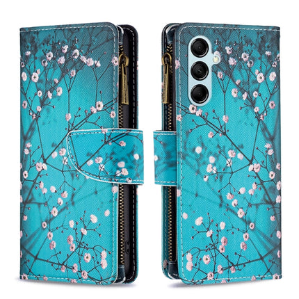 Colored Drawing Pattern Zipper Leather Phone Case, For Samsung Galaxy M14 5G