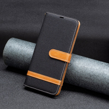Color Block Denim Texture Leather Phone Case, For Xiaomi Redmi Note 12 4G Global, For Nokia G22