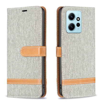 Color Block Denim Texture Leather Phone Case, For Xiaomi Redmi Note 12 4G Global, For Nokia G22