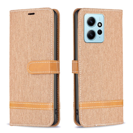 Color Block Denim Texture Leather Phone Case, For Xiaomi Redmi Note 12 4G Global, For Nokia G22