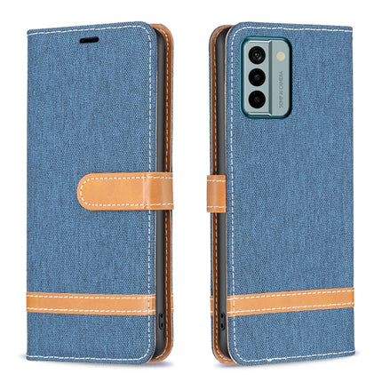 Color Block Denim Texture Leather Phone Case, For Xiaomi Redmi Note 12 4G Global, For Nokia G22