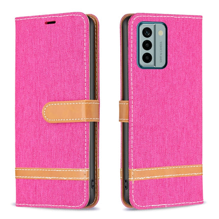 Color Block Denim Texture Leather Phone Case, For Xiaomi Redmi Note 12 4G Global, For Nokia G22