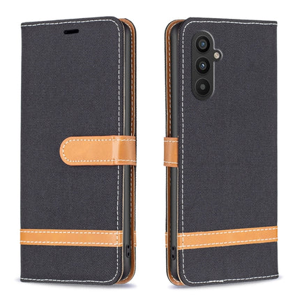 Color Block Denim Texture Leather Phone Case, For Samsung Galaxy A24 4G, For Samsung Galaxy M14 5G