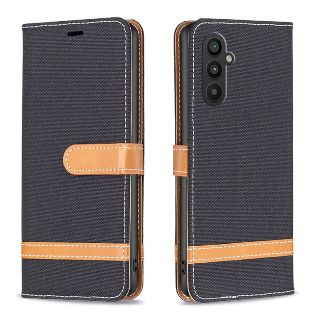 Color Block Denim Texture Leather Phone Case, For Samsung Galaxy A24 4G, For Samsung Galaxy M14 5G