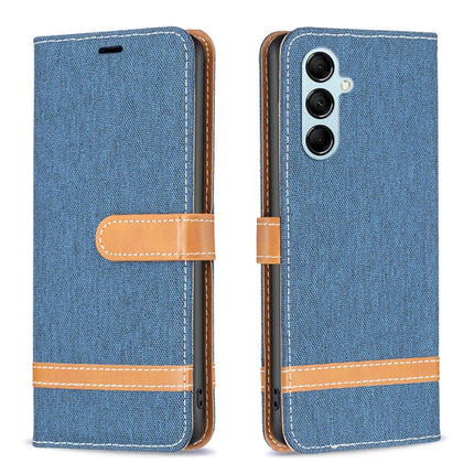 Color Block Denim Texture Leather Phone Case, For Samsung Galaxy A24 4G, For Samsung Galaxy M14 5G