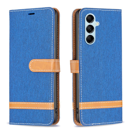 Color Block Denim Texture Leather Phone Case, For Samsung Galaxy A24 4G, For Samsung Galaxy M14 5G