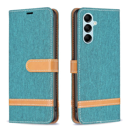 Color Block Denim Texture Leather Phone Case, For Samsung Galaxy A24 4G, For Samsung Galaxy M14 5G
