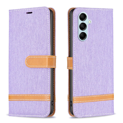 Color Block Denim Texture Leather Phone Case, For Samsung Galaxy A24 4G, For Samsung Galaxy M14 5G