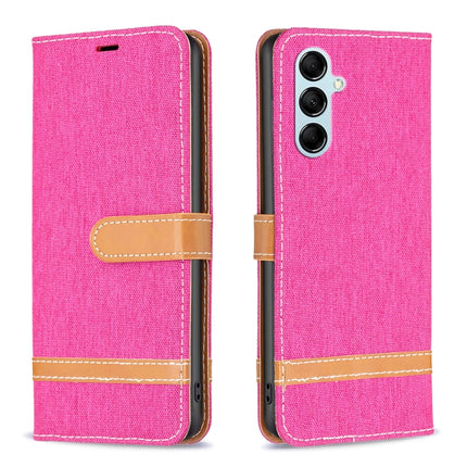 Color Block Denim Texture Leather Phone Case, For Samsung Galaxy A24 4G, For Samsung Galaxy M14 5G