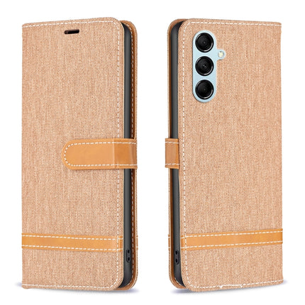 Color Block Denim Texture Leather Phone Case, For Samsung Galaxy A24 4G, For Samsung Galaxy M14 5G