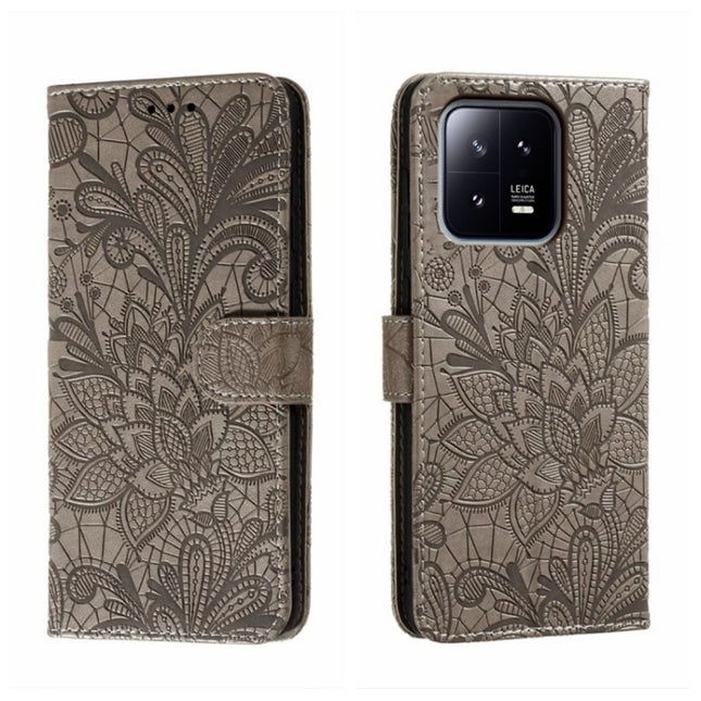 Lace Flower Embossing Flip Leather Phone Case, For Xiaomi 13, For Xiaomi Poco C40, For Xiaomi Poco M4 Pro