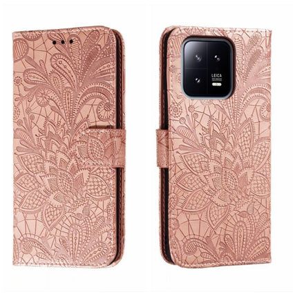 Lace Flower Embossing Flip Leather Phone Case, For Xiaomi 13, For Xiaomi Poco C40, For Xiaomi Poco M4 Pro
