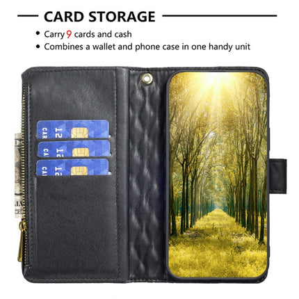 Diamond Lattice Zipper Wallet Leather Flip Phone Case, For Xiaomi Redmi Note 12 4G Global, For Nokia G22, For Samsung Galaxy A24 4G, For Samsung Galaxy M14 5G