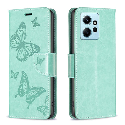 Two Butterflies Embossing Leather Phone Case, For Xiaomi Redmi Note 12 4G Global, For Nokia G22, For Samsung Galaxy A24 4G, For Samsung Galaxy M14 5G