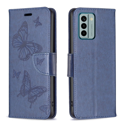 Two Butterflies Embossing Leather Phone Case, For Xiaomi Redmi Note 12 4G Global, For Nokia G22, For Samsung Galaxy A24 4G, For Samsung Galaxy M14 5G