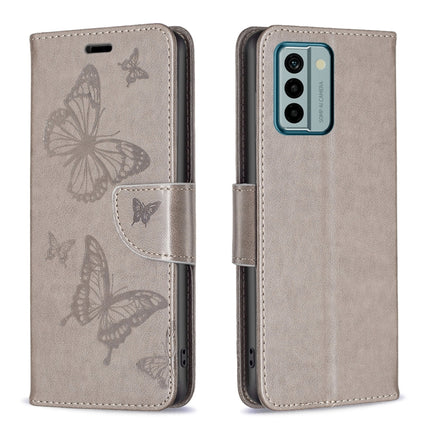 Two Butterflies Embossing Leather Phone Case, For Xiaomi Redmi Note 12 4G Global, For Nokia G22, For Samsung Galaxy A24 4G, For Samsung Galaxy M14 5G