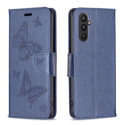 Two Butterflies Embossing Leather Phone Case, For Xiaomi Redmi Note 12 4G Global, For Nokia G22, For Samsung Galaxy A24 4G, For Samsung Galaxy M14 5G