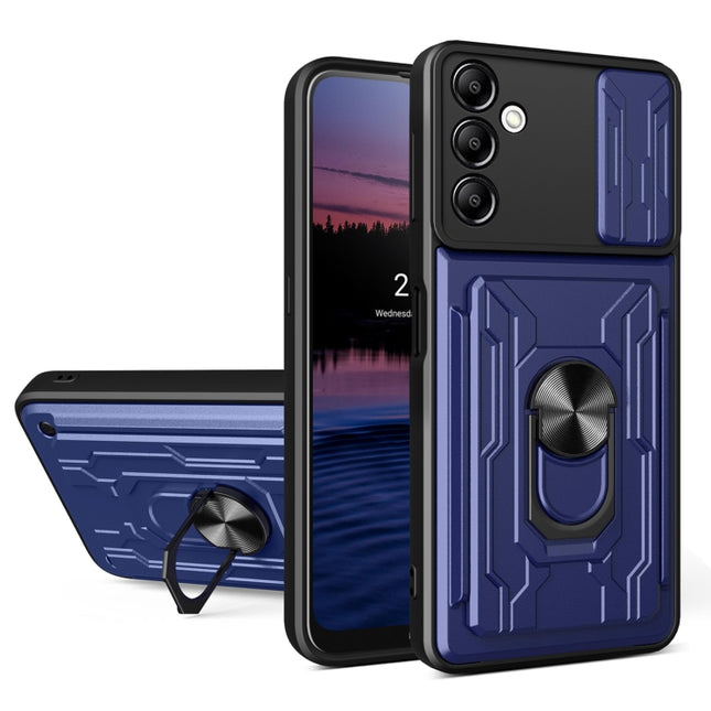 Sliding Camshield TPU+PC Phone Case with Card Slot, For Samsung Galaxy A14 5G / 4G