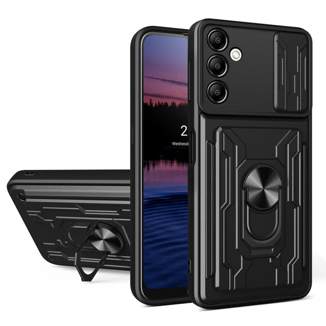Sliding Camshield TPU+PC Phone Case with Card Slot, For Samsung Galaxy A14 5G / 4G