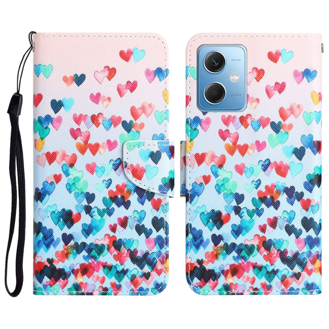 Colored Drawing Leather Phone Case, For Xiaomi Redmi Note 12 5G Global/Poco X5