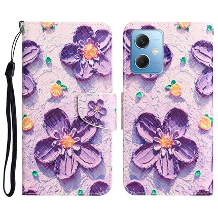 Colored Drawing Leather Phone Case, For Xiaomi Redmi Note 12 5G Global/Poco X5