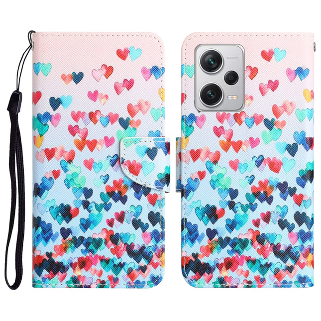 Colored Drawing Leather Phone Case, For Xiaomi Redmi Note 12 Pro 5G/Poco X5 Pro