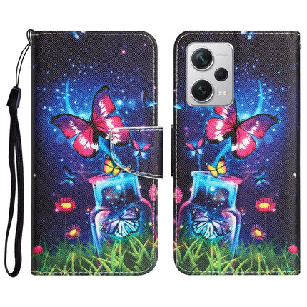 Colored Drawing Leather Phone Case, For Xiaomi Redmi Note 12 Pro 5G/Poco X5 Pro
