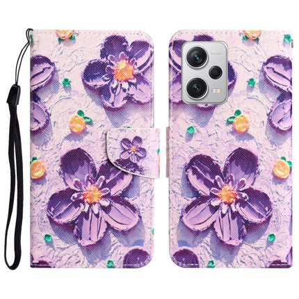 Colored Drawing Leather Phone Case, For Xiaomi Redmi Note 12 Pro 5G/Poco X5 Pro