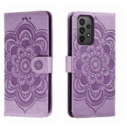 Sun Mandala Embossing Pattern Phone Leather Case, For Samsung Galaxy A04e, For Samsung Galaxy A14 4G, For Samsung Galaxy A24 5G